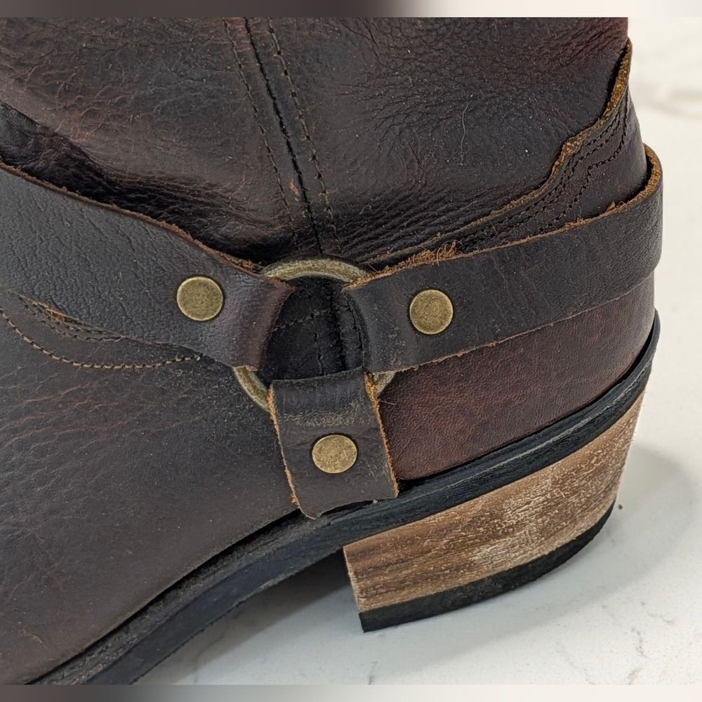 Source Unknown Brown Leather Combat Moto Boots - Picture 3 of 15
